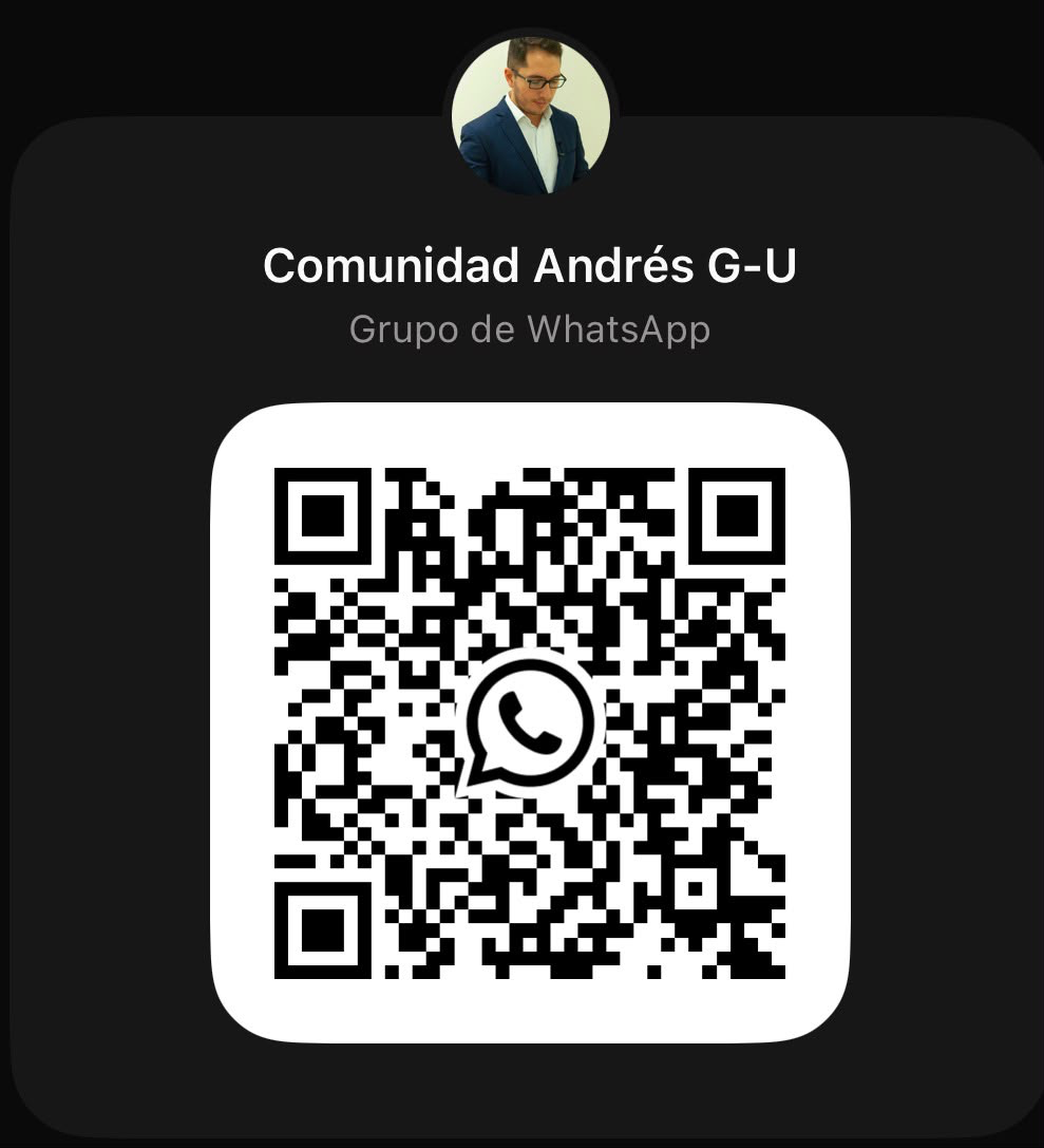 QR para unirse a la comunidad Andrés G-U en WhatsApp